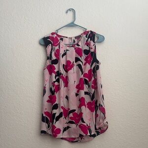 Vince Camuto Pink and Black Floral Top